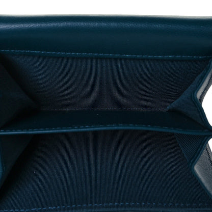 Chanel Lambskin Quilted Flap Card Holder Wallet Dark Turquoise 5 of 11