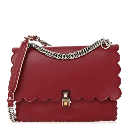 Fendi Vitello Liberty Scalloped Studded Kan I Shoulder Bag Fragola 1 of 21