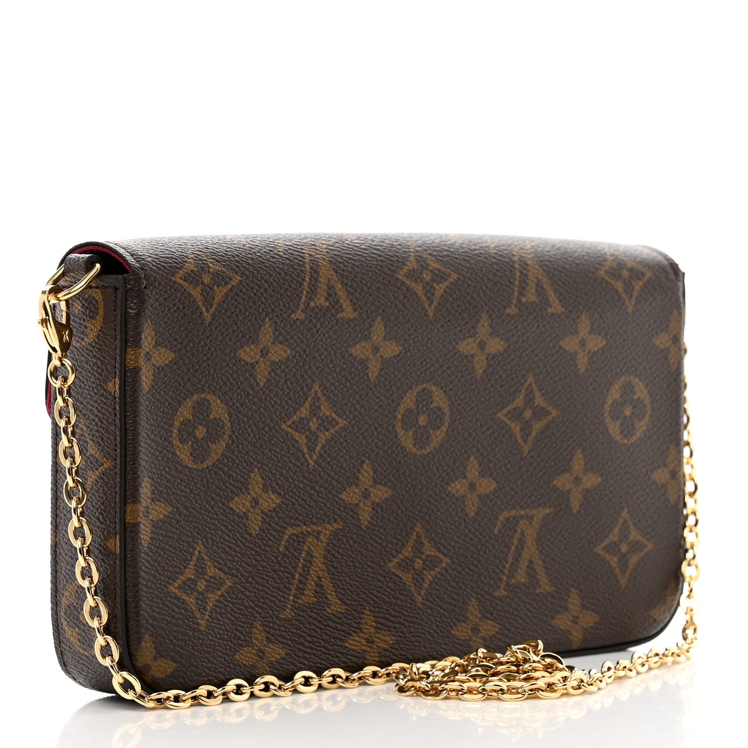 Louis Vuitton Monogram Pochette Felicie Chain Wallet Fuchsia 3 of 7