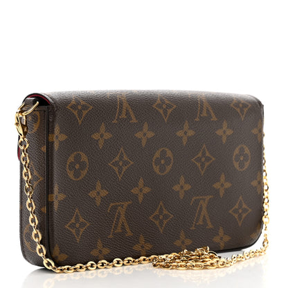 Louis Vuitton Monogram Pochette Felicie Chain Wallet Fuchsia 3 of 7