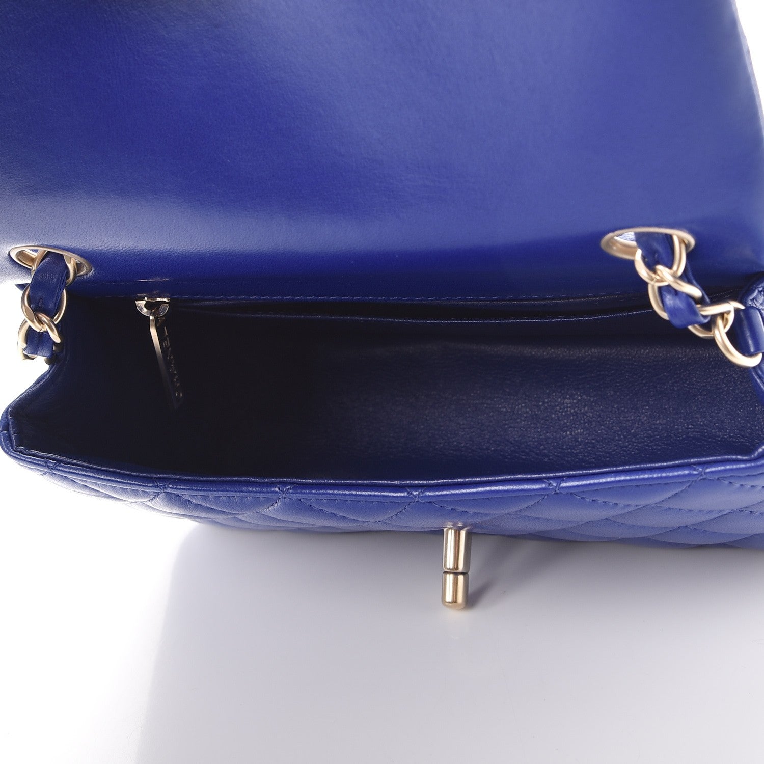 Chanel Lambskin Quilted Mini Rectangular Flap Dark Blue 5 of 8