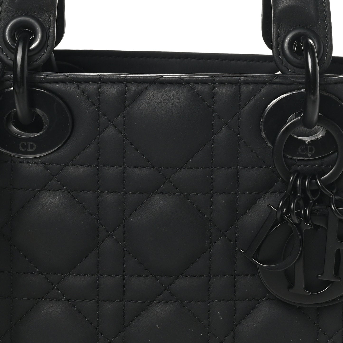 Ultra Matte Calfskin Cannage Mini Lady Dior Black