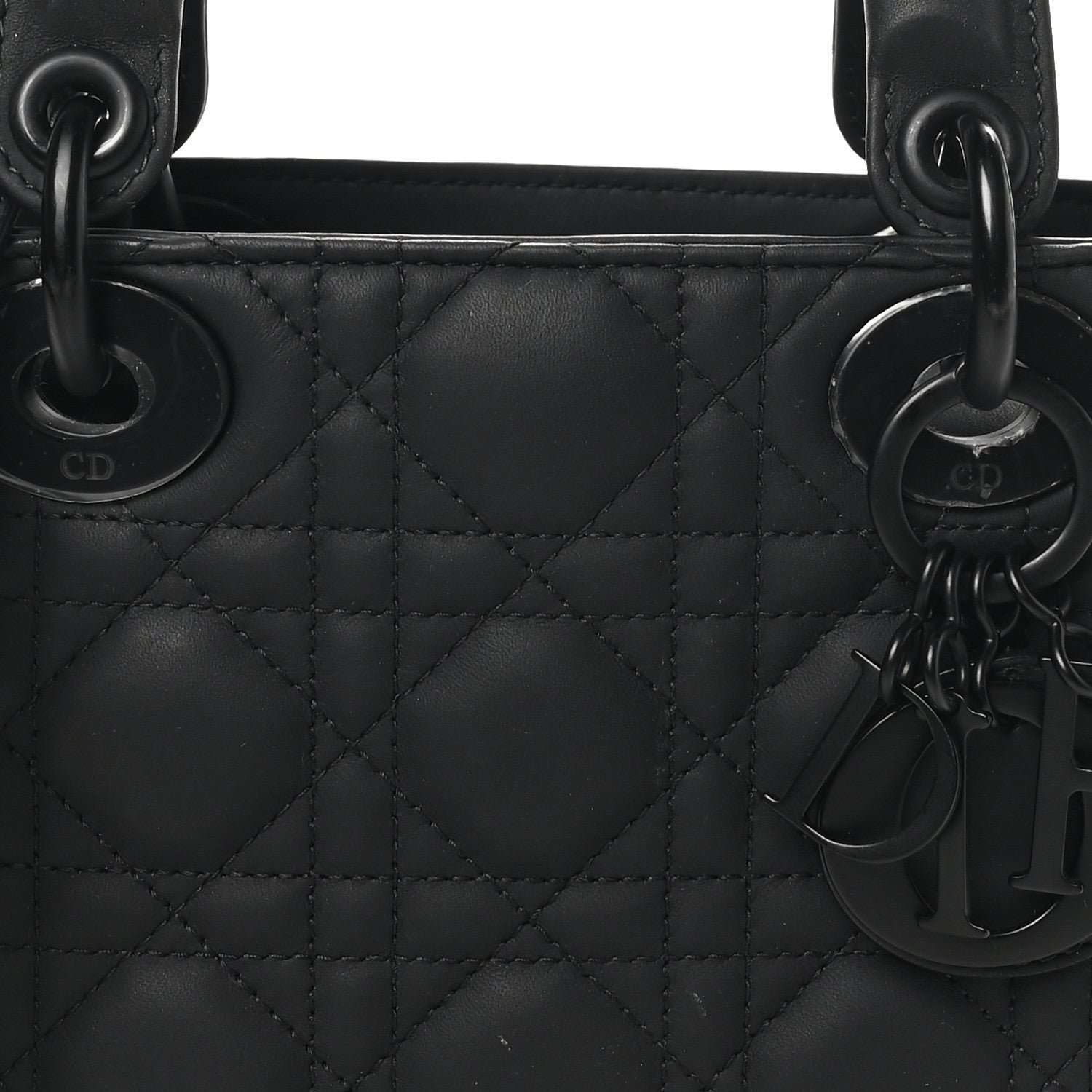 Christian Dior Ultra Matte Calfskin Cannage Mini Lady Dior Black 8 of 10