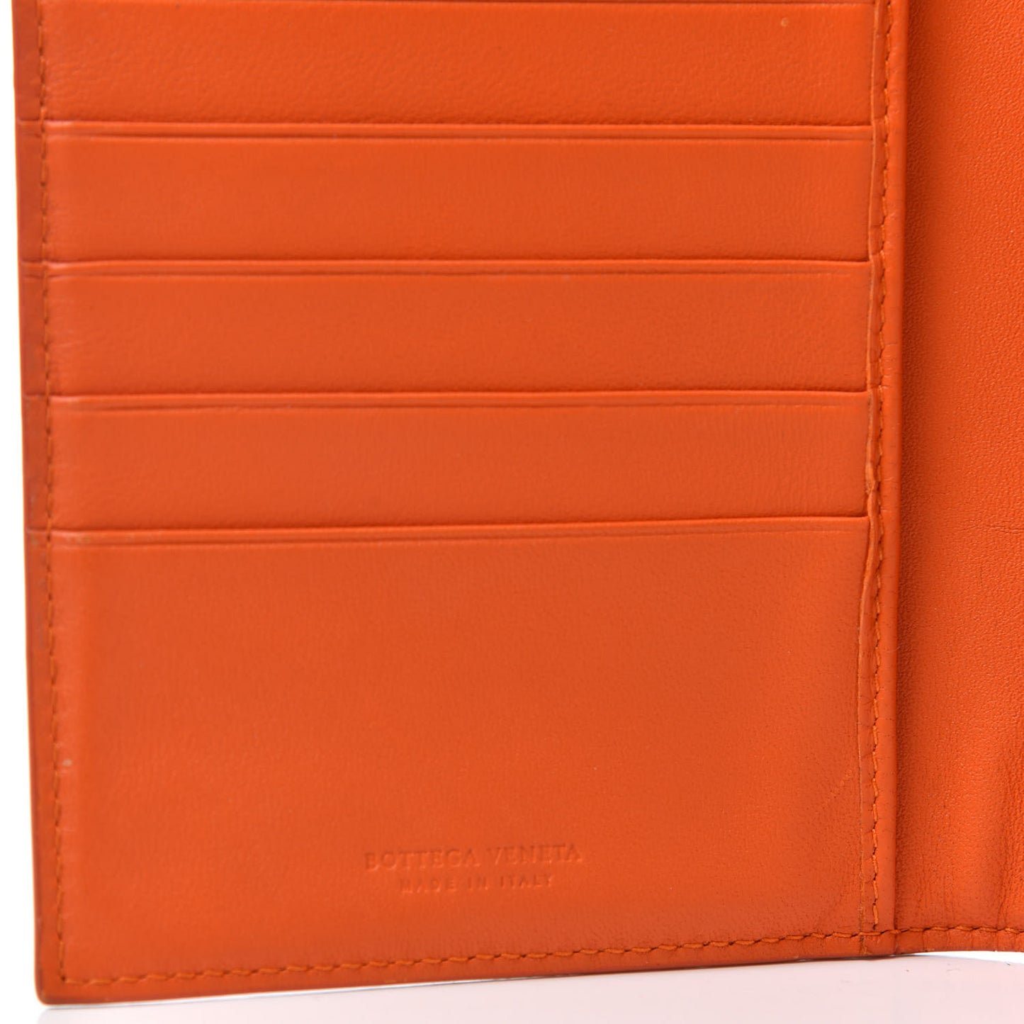 Nappa Intrecciato Continental Snap Wallet Tangerine