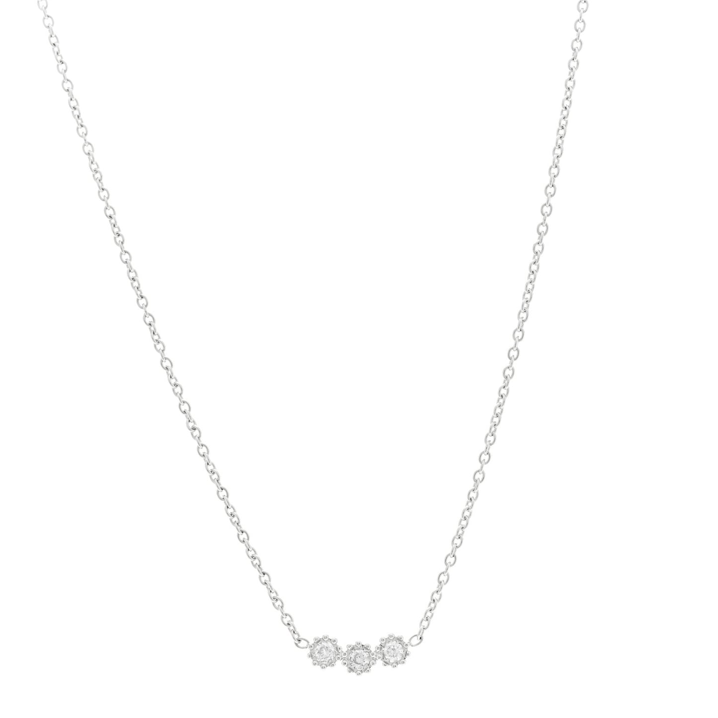 18K White Gold Diamond Mimirose Pendant Necklace