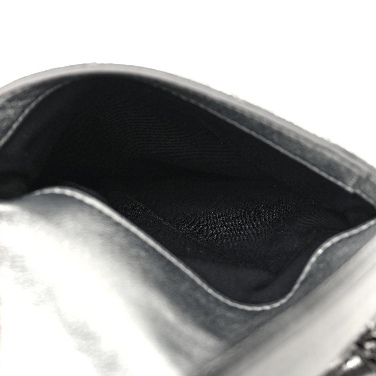 Saint Laurent Metallic Lambskin Quilted Double Flap Bag Silver 5 of 10