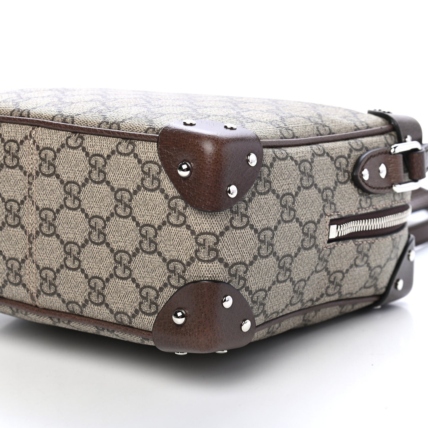 GG Supreme Monogram Textured Calfskin Square Messenger Bag Beige Ebony New Acero
