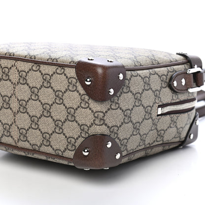 Gucci GG Supreme Monogram Textured Calfskin Square Messenger Bag Beige Ebony New Acero 9 of 9
