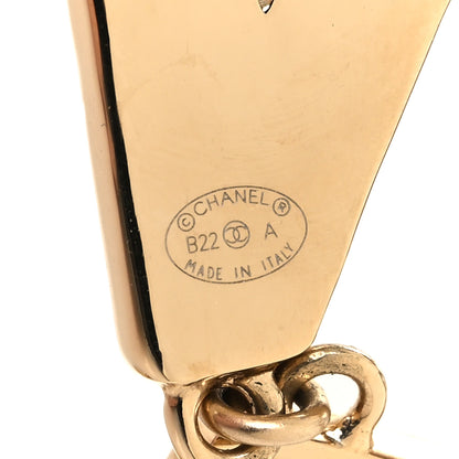 Chanel Metal Enamel Cha-Nel Logo Drop Earrings Black White 4 of 5