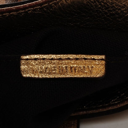 Burberry Leather Woven Nova Check Brook Hobo Gold 6 of 9