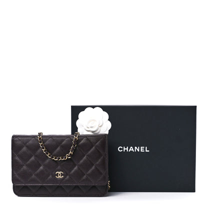 Chanel Caviar Quilted Wallet on Chain WOC Dark Brown 13 of 13