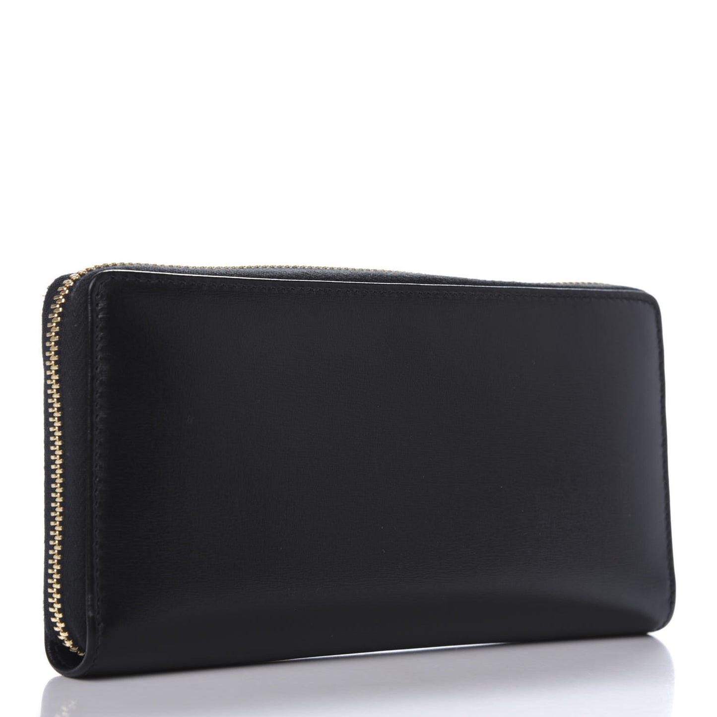 Boarded Plutone Calfskin Horsebit 1955 Zip Around Wallet Black