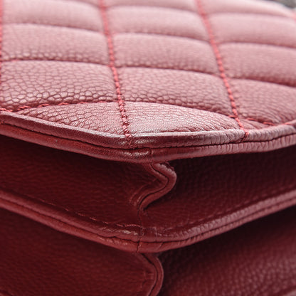 Chanel Caviar Quilted Flap With Chain Red 12 of 13