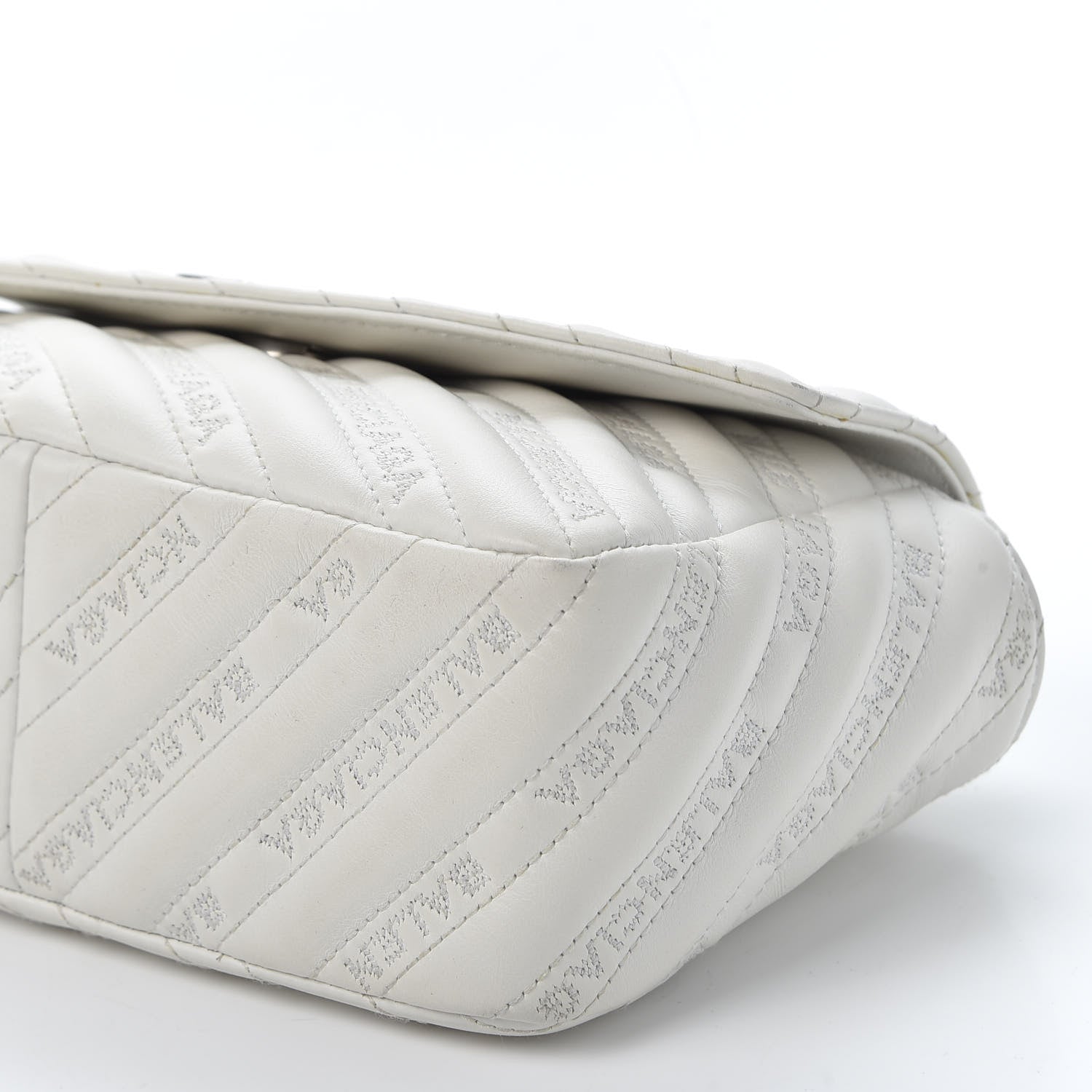 Balenciaga Calfskin Logo Matelasse S BB Round Shoulder Bag White 6 of 9