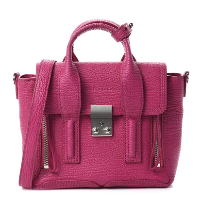 3.1 Phillip Lim 3.1 Textured Calfskin Mini Pashli Satchel Magenta 1 of 10
