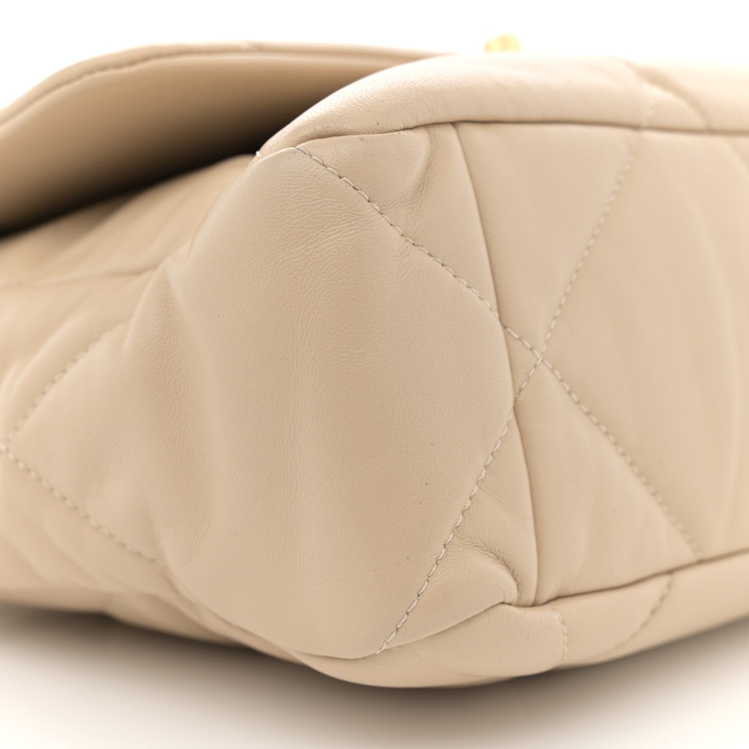 Chanel Lambskin Quilted Large Chanel 19 Flap Beige 9 of 13
