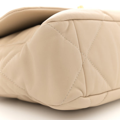 Chanel Lambskin Quilted Large Chanel 19 Flap Beige 9 of 13