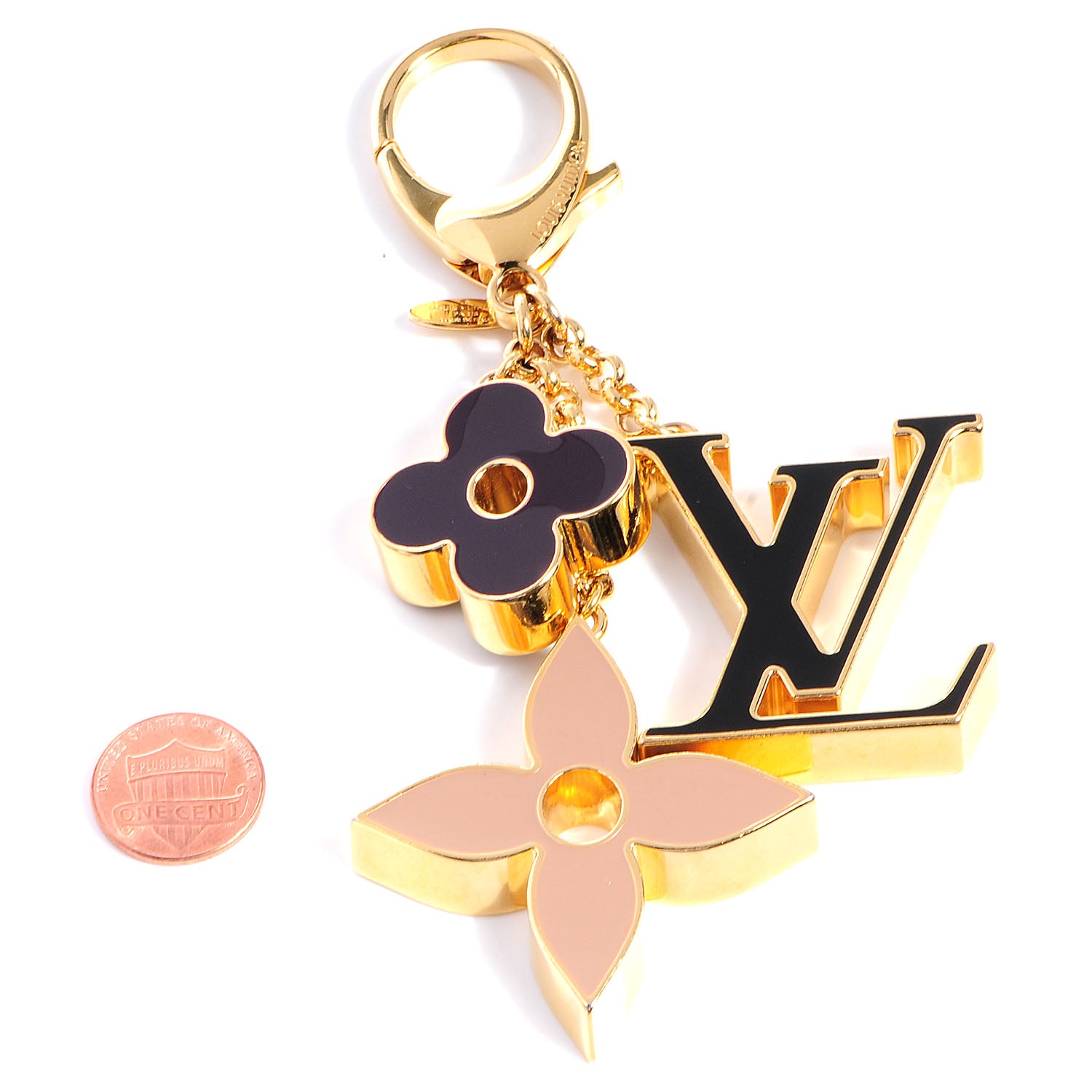 Louis Vuitton Fleur De Monogram Bag Charm Dore 2 of 6
