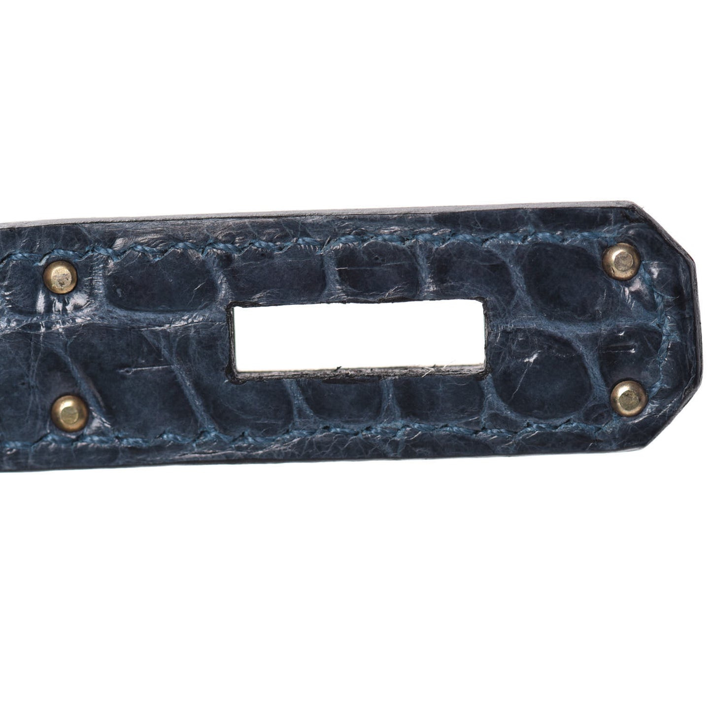 Shiny Porosus Crocodile Birkin 35 Bleu Abysse