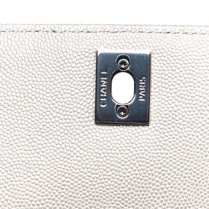 Chanel Iridescent Caviar Chevron Quilted Mini Coco Handle Flap White 8 of 12