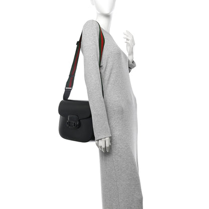 Gucci Azalea Calfskin Web Monochrome Horsebit 1955 Shoulder Bag Black 2 of 11