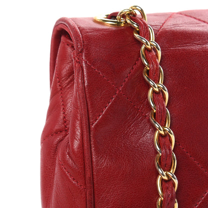 Chanel Lambskin Quilted CC Shoulder Bag Red 13 of 17
