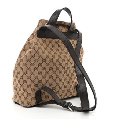 Gucci Monogram Dollar Calfskin O Drawstring Backpack Beige Ebony Testa di Moro Dark Chocolate 3 of 9