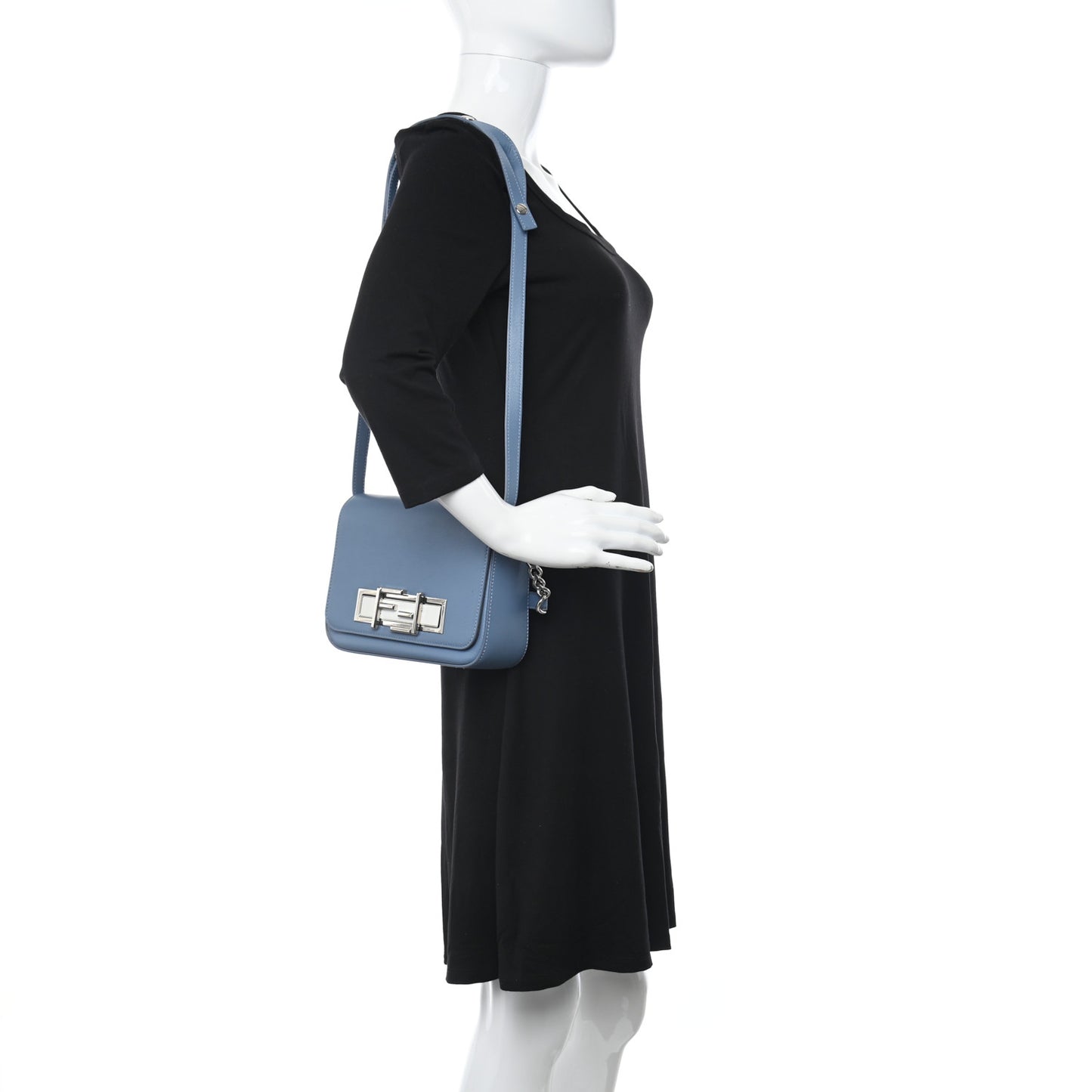 Vitello Dolce 3Baguette Shoulder Bag Light Blue