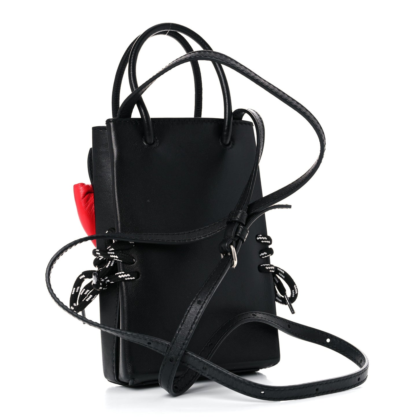 Calfskin Hello Kitty Phone Holder Bag Black
