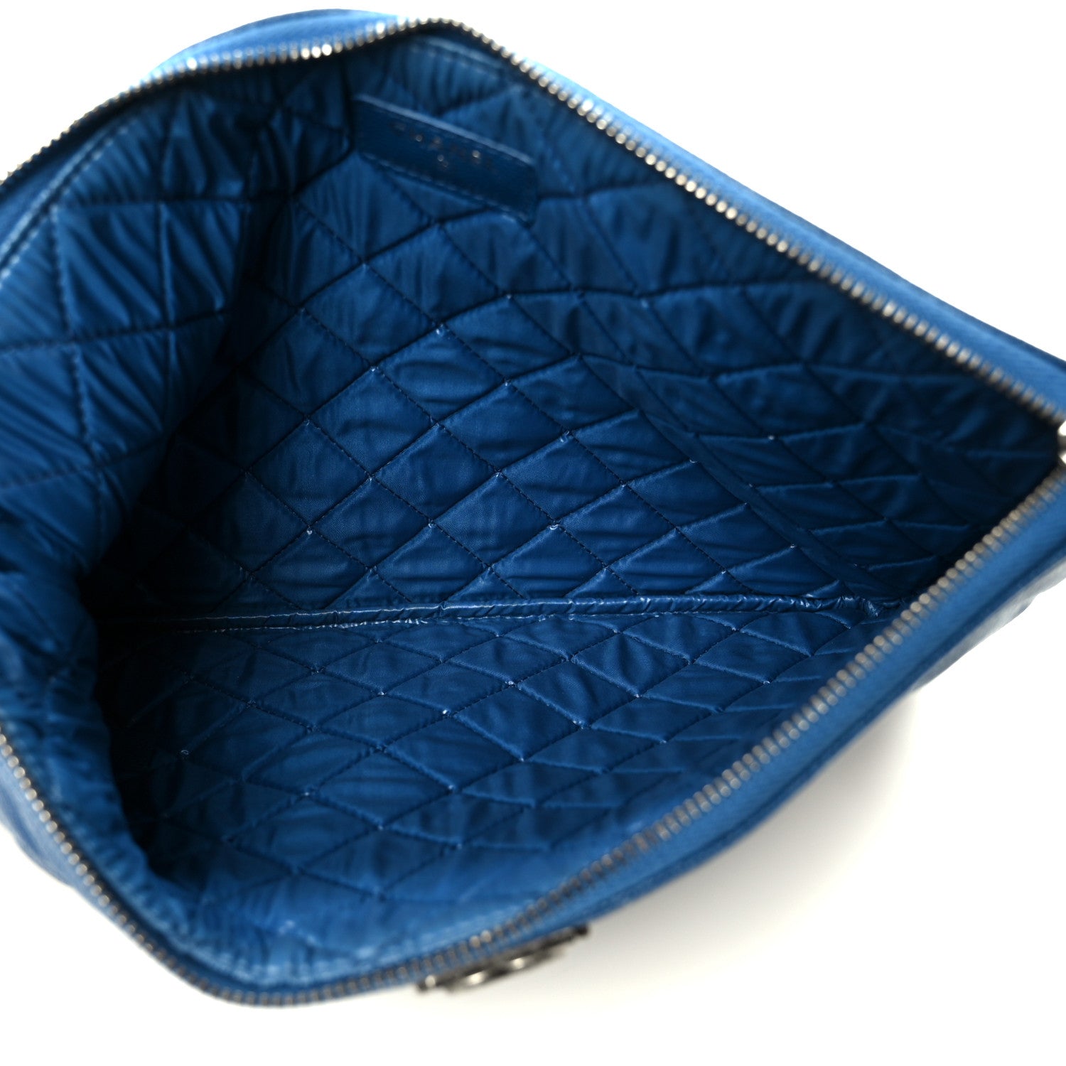 Chanel Caviar Quilted Medium Boy Cosmetic Case Blue 5 of 8