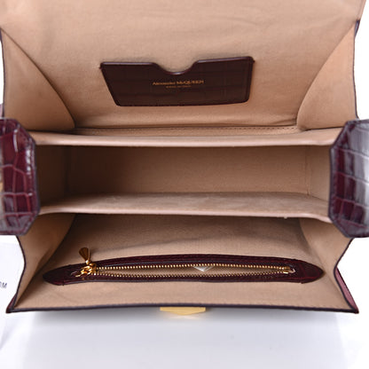 Alexander McQueen Calfskin Crocodile Embossed Box Shoulder Bag 21 Velvet Red 7 of 9