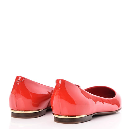 Louis Vuitton Patent Calfskin Eyeline Ballerina Flats 34 Rouge 4 of 8
