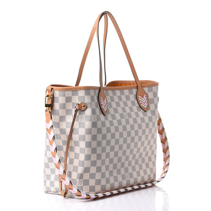 Louis Vuitton Damier Azur Braided Neverfull MM Pink 3 of 11