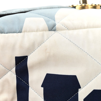 Chanel Silk Maxi Scarf Chanel 19 Flap Black Blue White 11 of 13