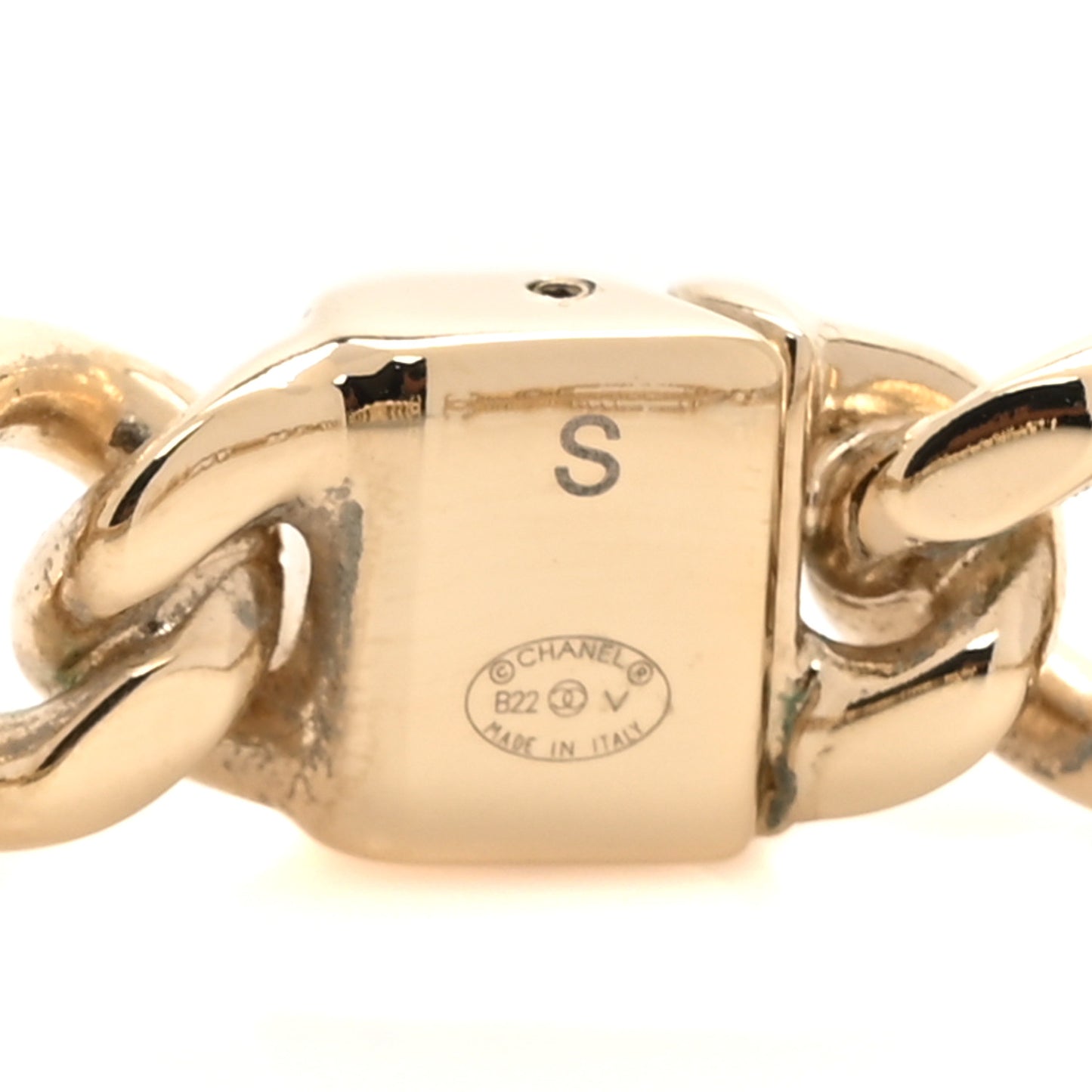 Metal CC Chain Link Choker Necklace S Gold