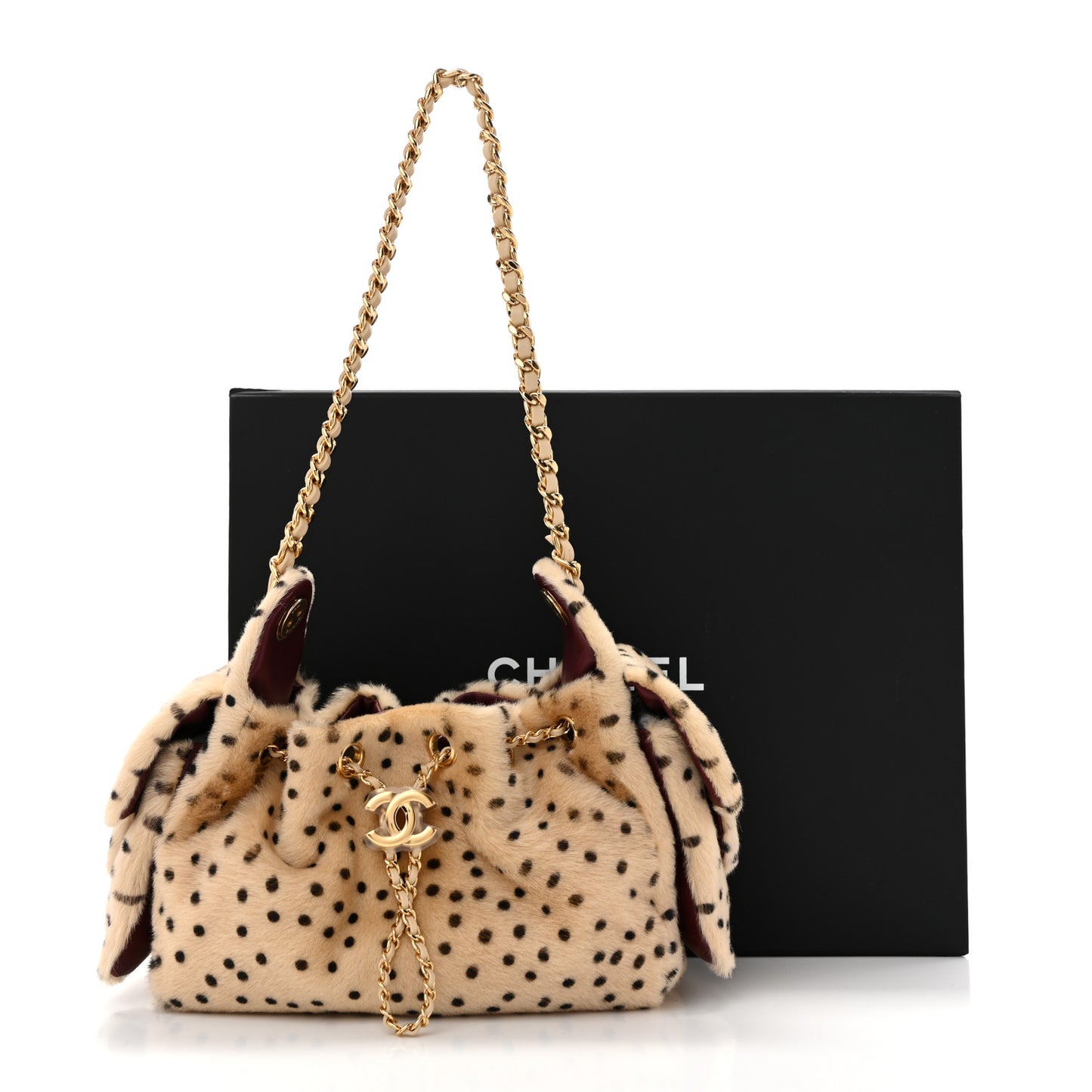 Pony Hair Mini Chanel 25 Handbag Beige Black