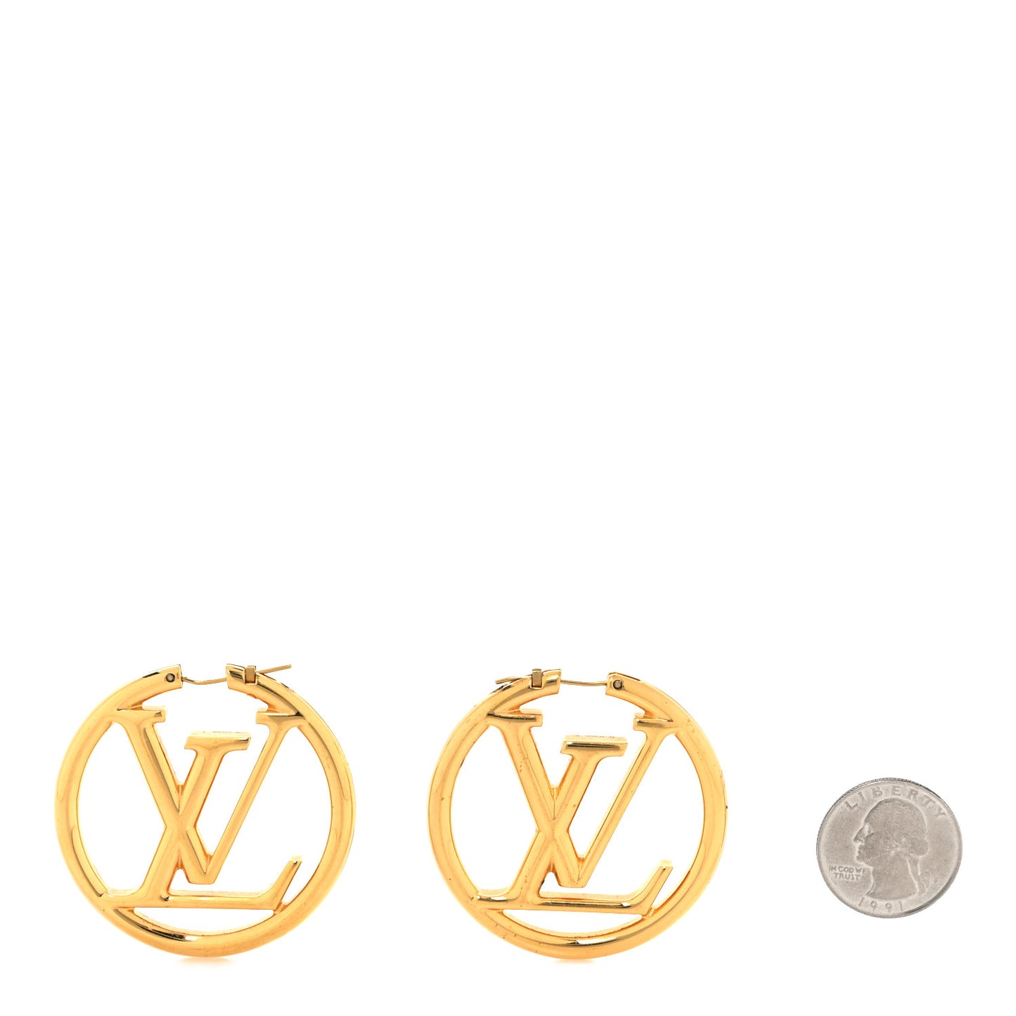 Metal Louise Hoop Earrings Gold