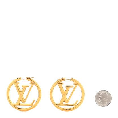 Louis Vuitton Metal Louise Hoop Earrings Gold 2 of 4
