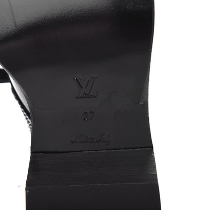 Louis Vuitton Calfskin Metropolis Flat Ranger Boots 37 Black 9 of 10