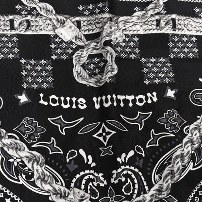 Louis Vuitton Silk Monogram Tie Up Bandana Black 2 of 3