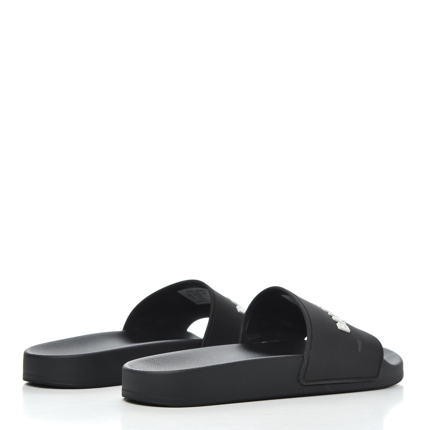 PVC Logo Womens Pool Slide Sandals 38 Black White