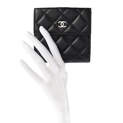 Chanel Lambskin Quilted Compact French Flap Wallet Black 2 of 8