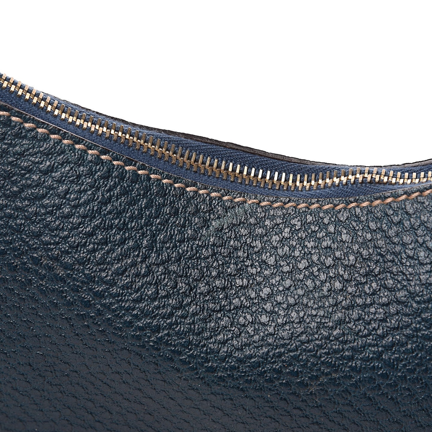 Calfskin Half Moon Bamboo Ring Hobo Blue