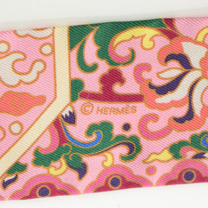 Hermes Silk Collections Imperiales Twilly Beige Rose Vert 5 of 6