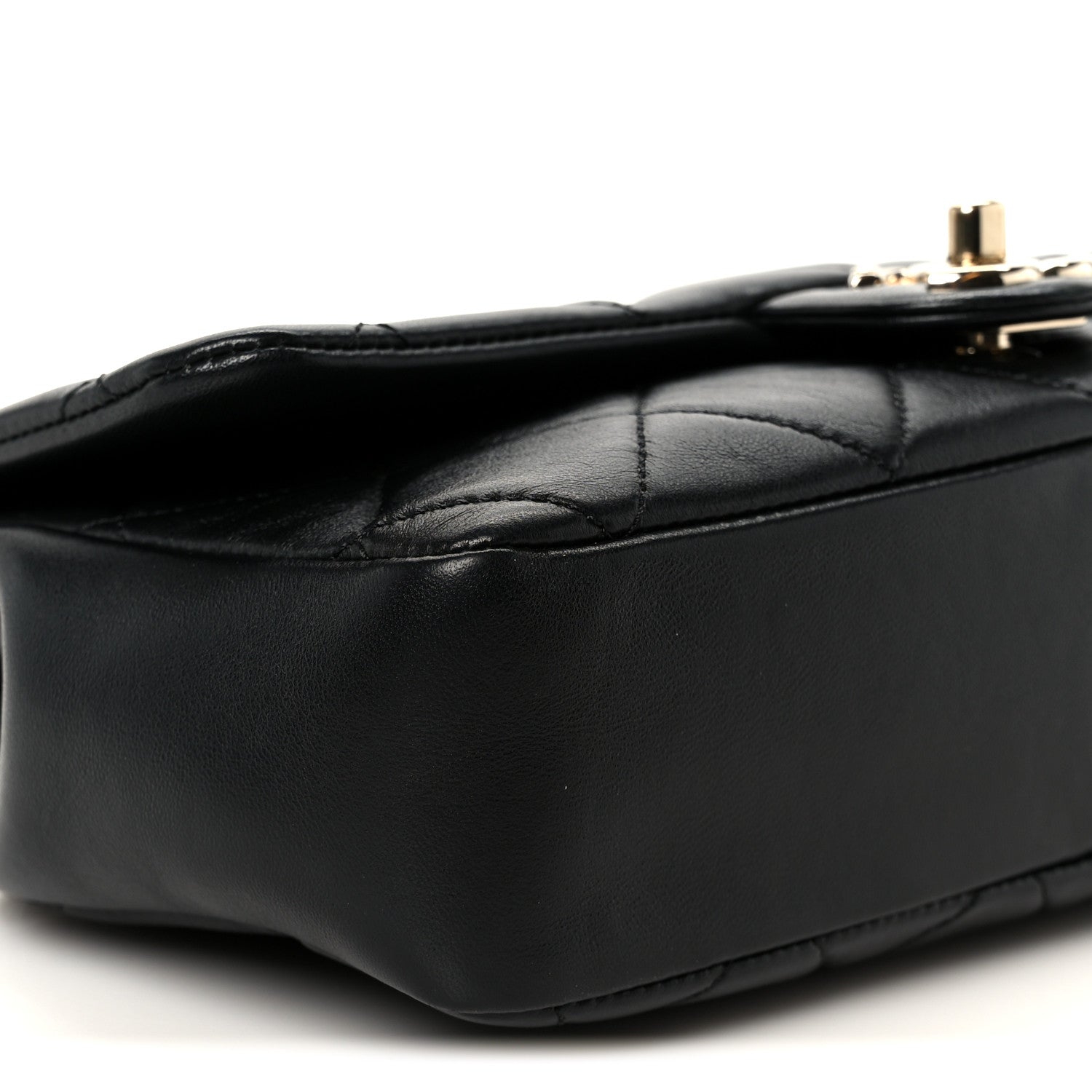 Chanel Lambskin Quilted Resin Bi-Color Chain Flap Bag Black 10 of 11