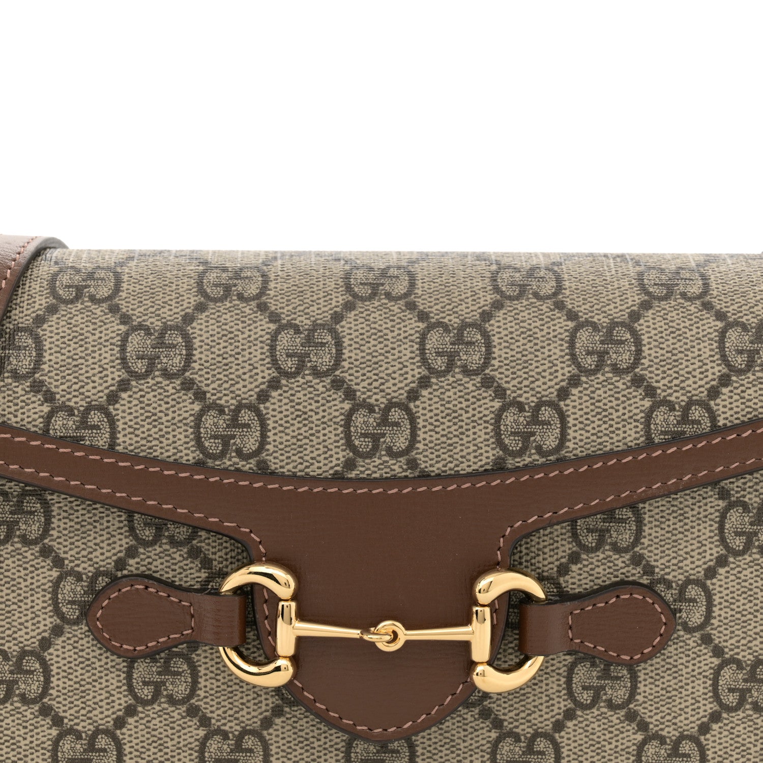 Gucci GG Supreme Monogram Mini Horsebit 1955 Shoulder Bag Beige Brown Sugar 8 of 11