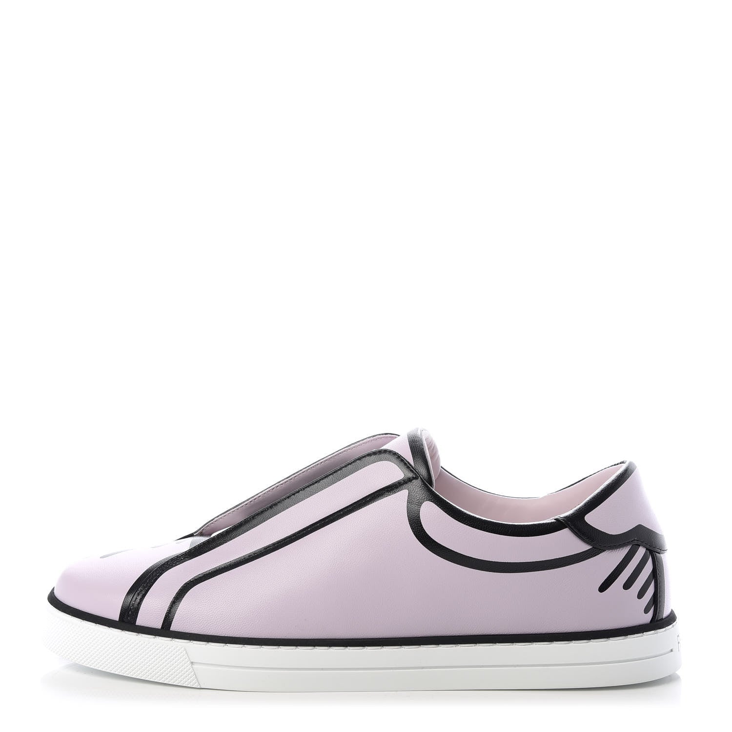 Fendi X JOSHUA VIDES Nappa Rockoclick Slip On Sneakers 38 Pink Xiloph White Black 1 of 11