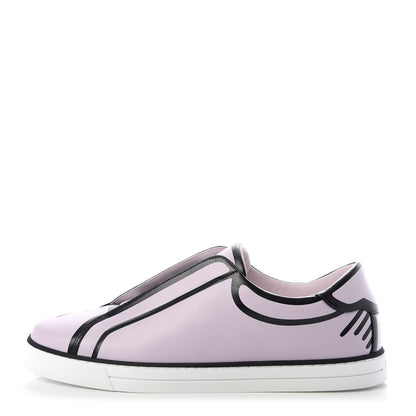 Fendi X JOSHUA VIDES Nappa Rockoclick Slip On Sneakers 38 Pink Xiloph White Black 1 of 11