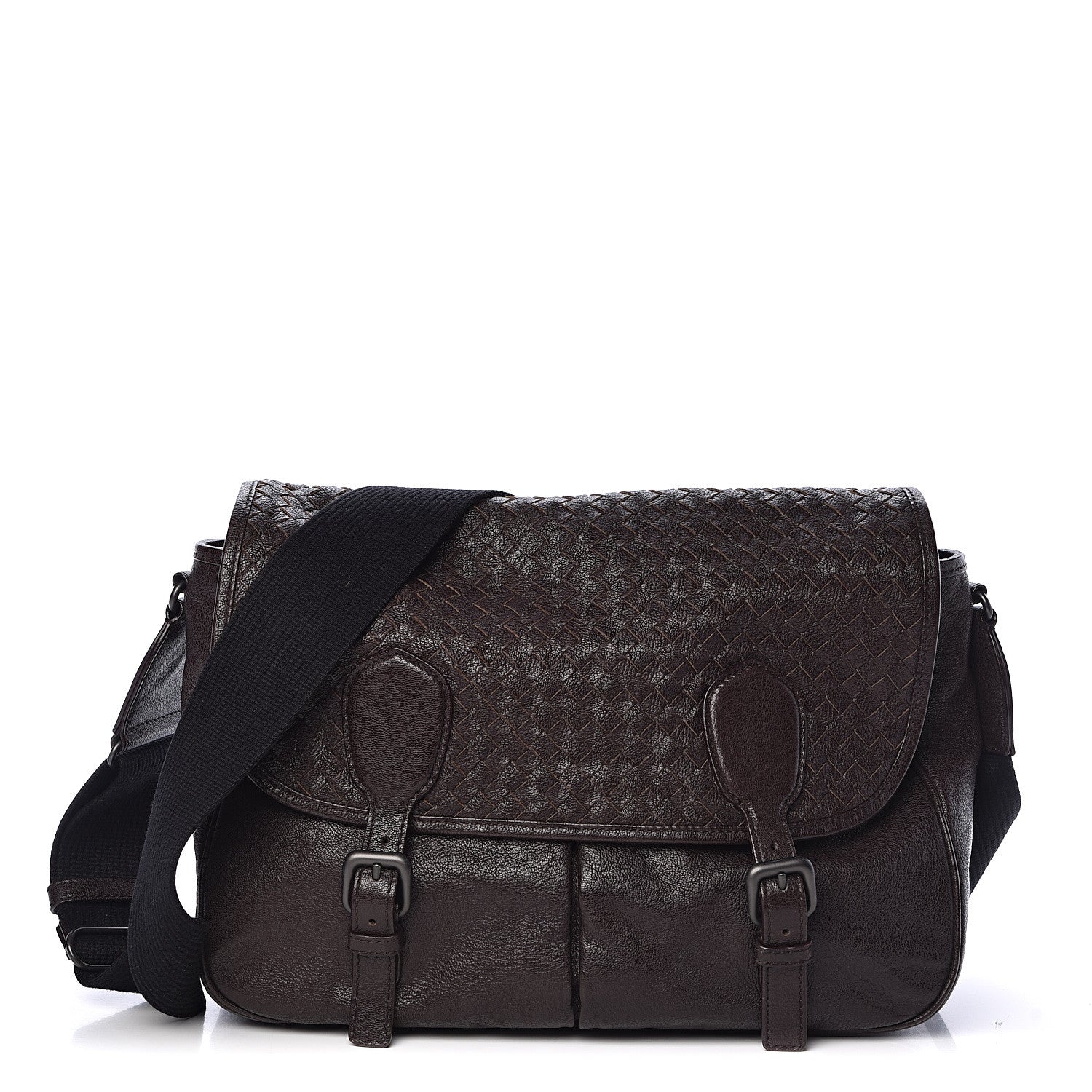 Bottega Veneta Nappa Intrecciato Gardena Messenger Bag Ebano 1 of 12