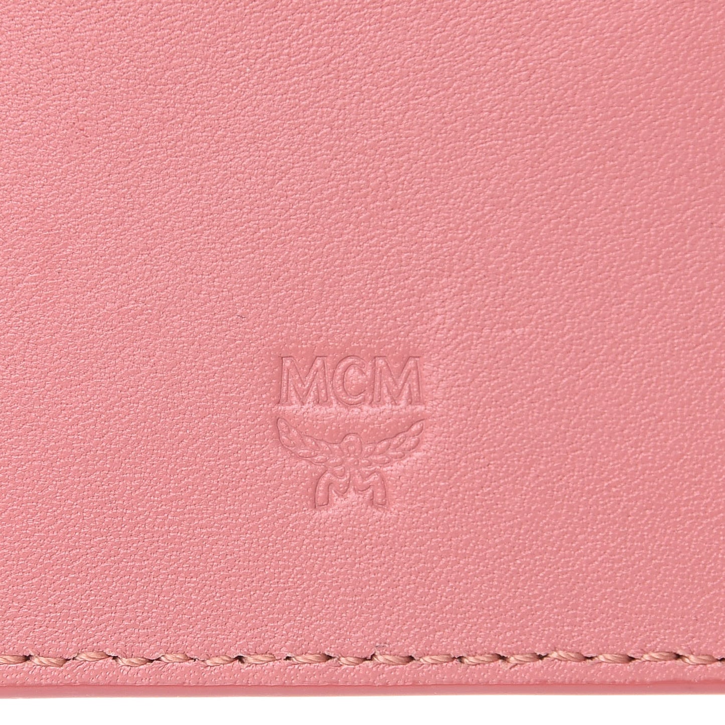 Calfskin Cassette Key Ring Card Holder Pink